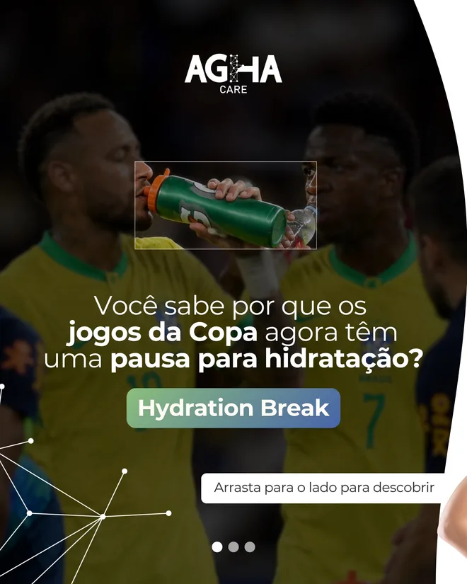 Na Copa do Mundo, o Hydration Break foi criado para ajudar os atletas a manterem a hidratação e a performance em campo.